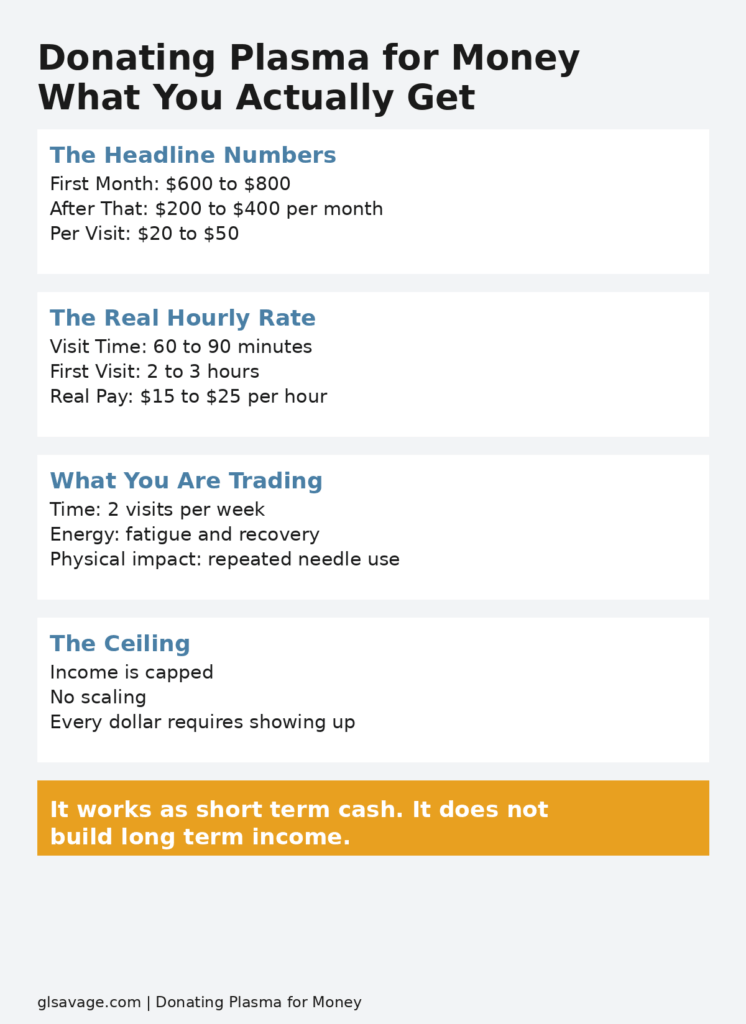 donating plasma for money real pay breakdown first month vs ongoing income and hourly rate